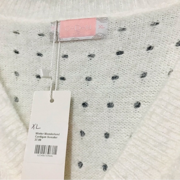 Cream Cardigan Sweater Romantic Extra Large - Picture 5 of 6